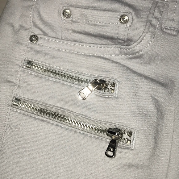 Zara Light Grey Zipper Jeans - Picture 6 of 8